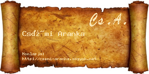 Csémi Aranka névjegykártya