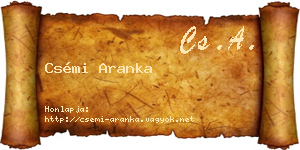 Csémi Aranka névjegykártya