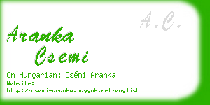 aranka csemi business card