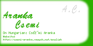 aranka csemi business card